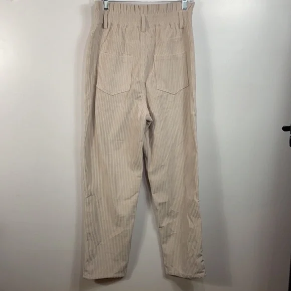 HIGH Waist Paperbag Corduroy Baggy Pants - Picture 5 of 7